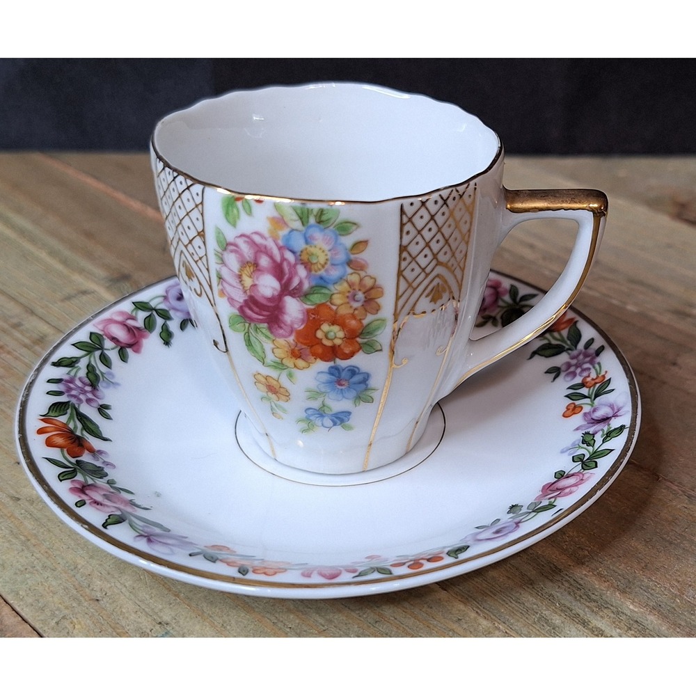 Vintage Ucagco Occupied Japan Tea Cup Wittelsbach Germany Saucer Mismatched Set